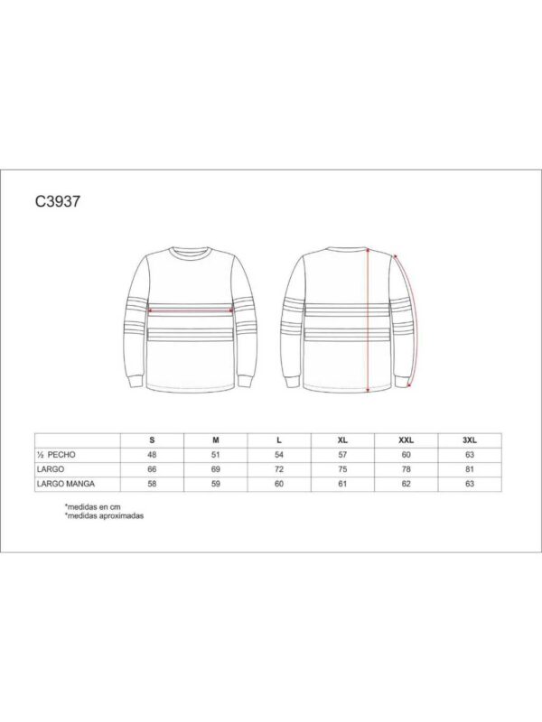 WorkTeam Camiseta Manga Larga, Cuello Redondo, ALTA VISIBILIDAD, Cintas Reflectantes combinadas. Unisex