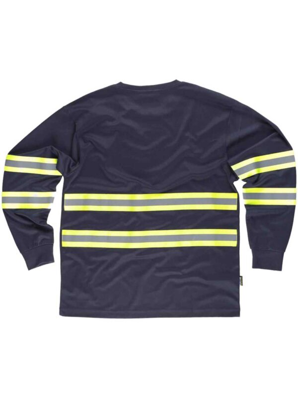 WorkTeam Camiseta Manga Larga, Cuello Redondo, ALTA VISIBILIDAD, Cintas Reflectantes combinadas. Unisex