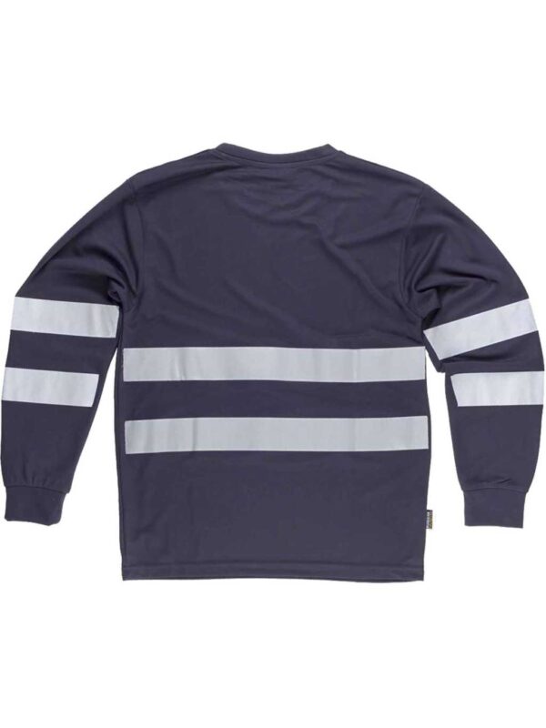 WorkTeam Camiseta Cuello Caja, Manga Larga, Cintas Reflectantes Hombre