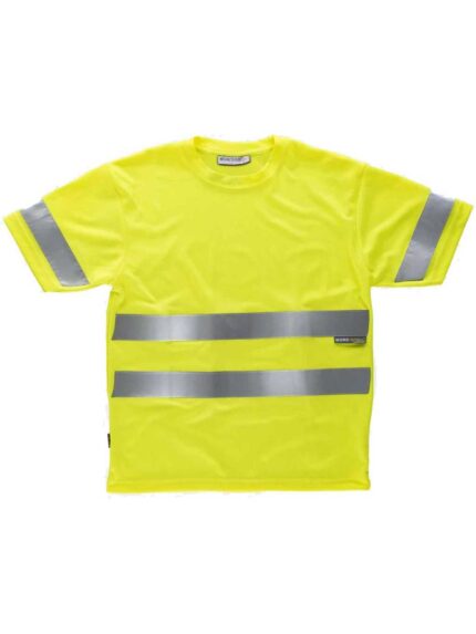 WorkTeam Camiseta Cuello Caja, Manga Corta, Cintas Reflectantes, ALTA VISIBILIDAD EN ISO 471:2013 Unisex