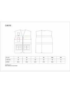 WorkTeam Chaleco Tipo Safari Multibolsillos Bicolor, con Dos Cintas de Alta Visibilidad. Hombre