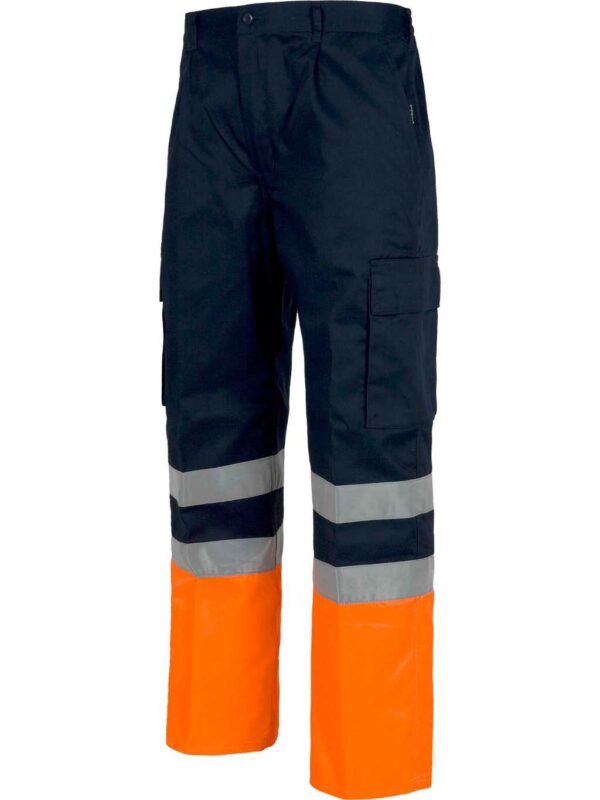 WorkTeam Pantalón Bicolor, con Dos Cintas de Alta Visibilidad y Cintura Elástica. Hombre - Imagen 2