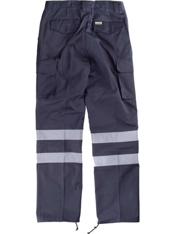WorkTeam Pantalón sin Elástico con Refuerzos, Multibolsillos y 2 Cintas Reflectantes. Hombre