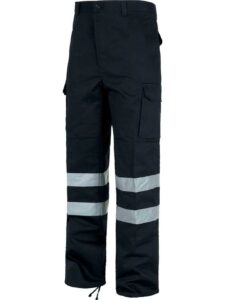 WorkTeam Pantalón sin Elástico con Refuerzos, Multibolsillos y 2 Cintas Reflectantes. Hombre