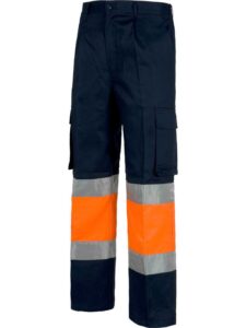 WorkTeam Pantalón Trabajo 100% Algodón Combinado con Cintura elástica, Multibolsillos, 2 Cintas A.V. Hombre - Imagen 2