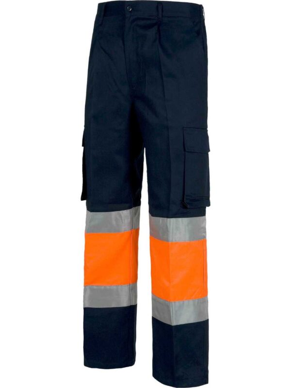 WorkTeam Pantalón Trabajo 100% Algodón Combinado con Cintura elástica, Multibolsillos, 2 Cintas A.V. Hombre - Imagen 2