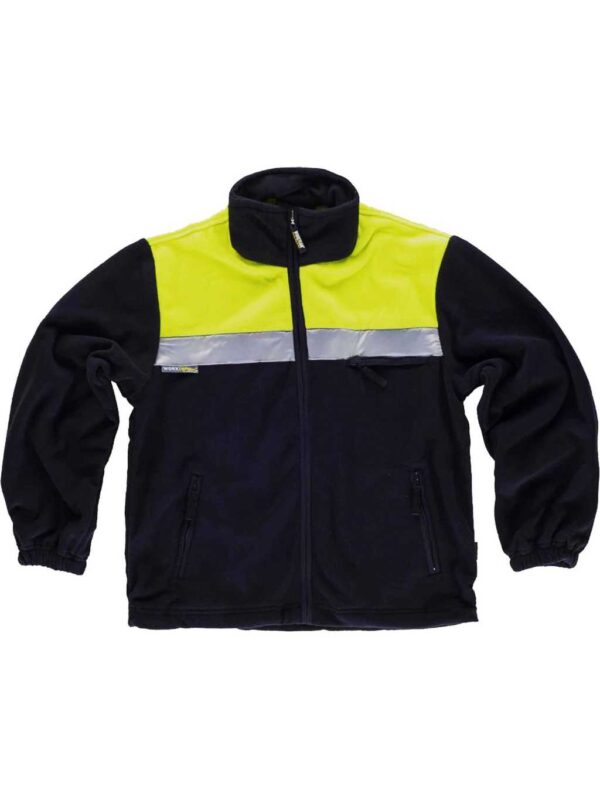 WorkTeam Forro Polar Bicolor Alta Visibilidad con Cremallera y Cintas Reflectantes. Unisex
