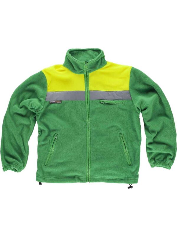 WorkTeam Forro Polar Bicolor Alta Visibilidad con Cremallera y Cintas Reflectantes. Unisex