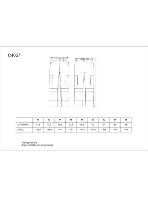 WorkTeam Pantalón Multibolsillos con Dos Cintas de Alta Visibilidad. EN ISO20471:2013. Hombre