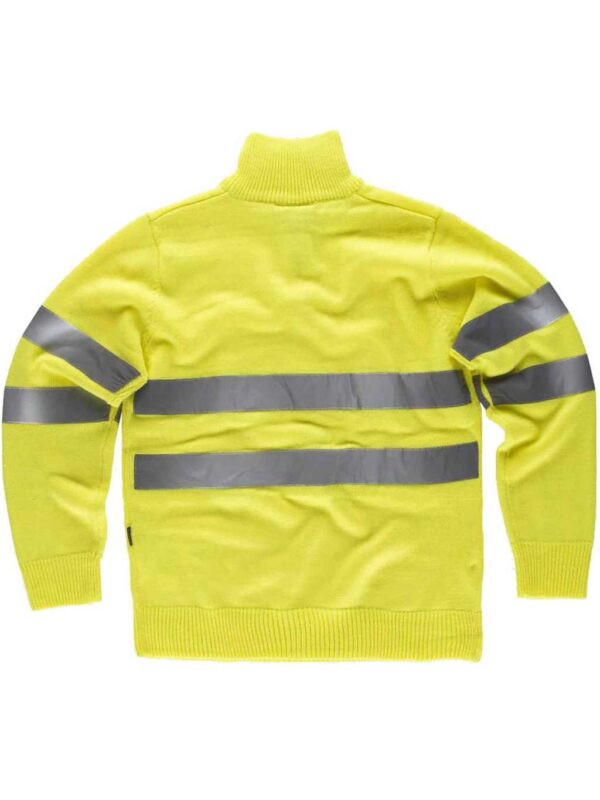 WorkTeam Jersey Media Cremallera de Alta Visibilidad con Cintas Reflectantes. Hombre