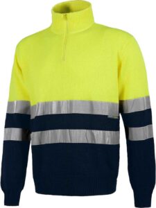 WorkTeam Jersey Media Cremallera Combinado de Alta Visibilidad con Cintas Reflectantes Unisex