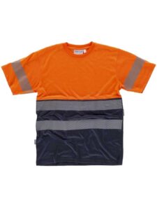 WorkTeam Camiseta combinada de Manga Corta en poliéster. Reflectantes y Parte Superior de Alta Visibilidad. Cuello Redondo en Punto canalé con cubrec Hombre - Imagen 2