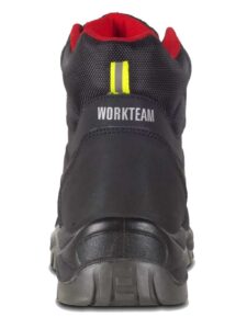 Workteam Bota de seguridad, trabajo, antiestática, resistente al deslizamiento, perforación, hidrocarburos y absorción de agua,  puntera antiimpactos. Detalles reflect y de alta visibilidad.