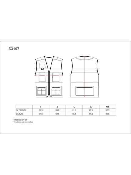 WorkTeam Chaleco Tipo Safari Multibolsillos con 2 Cintas Reflectantes. Hombre