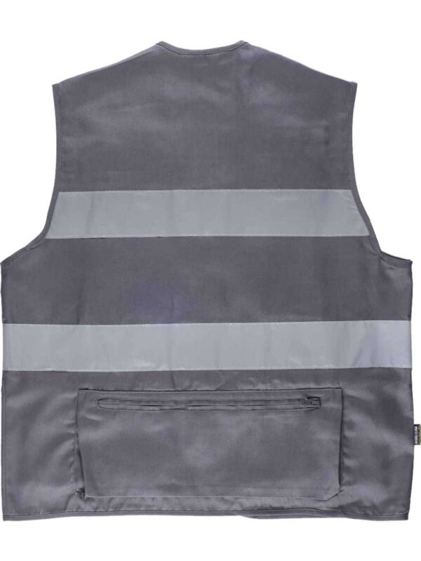 WorkTeam Chaleco Tipo Safari Multibolsillos con 2 Cintas Reflectantes. Hombre