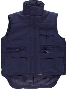 WorkTeam Chaleco Acolchado y Multibolsillos, con Cortavientos en Mangas. Hombre