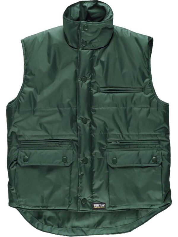 WorkTeam Chaleco Tejido Oxford, Acolchado, Multibolsillos. Hombre