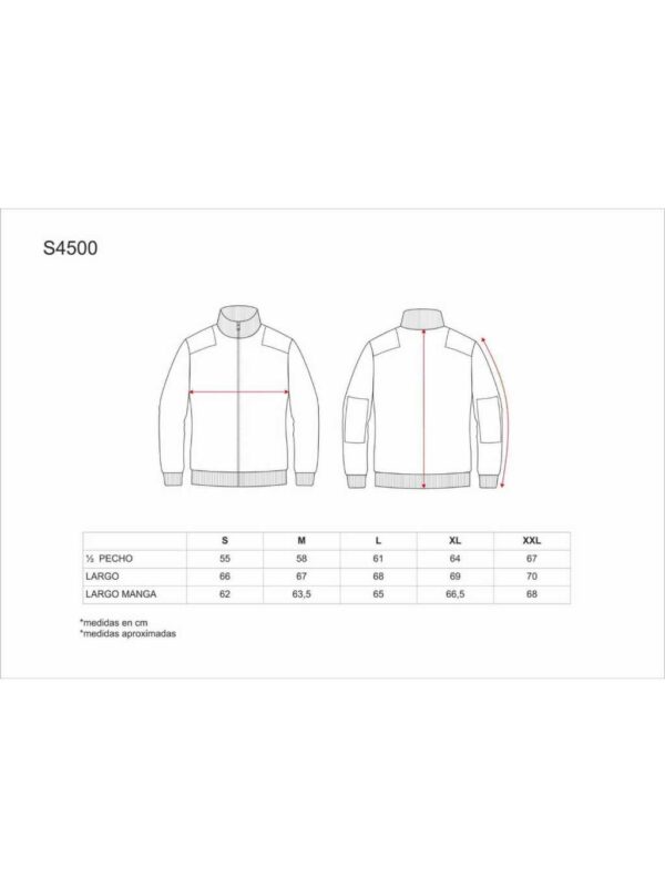 WorkTeam Chaqueta de Cremallera con Refuerzos en Hombros y Codos.