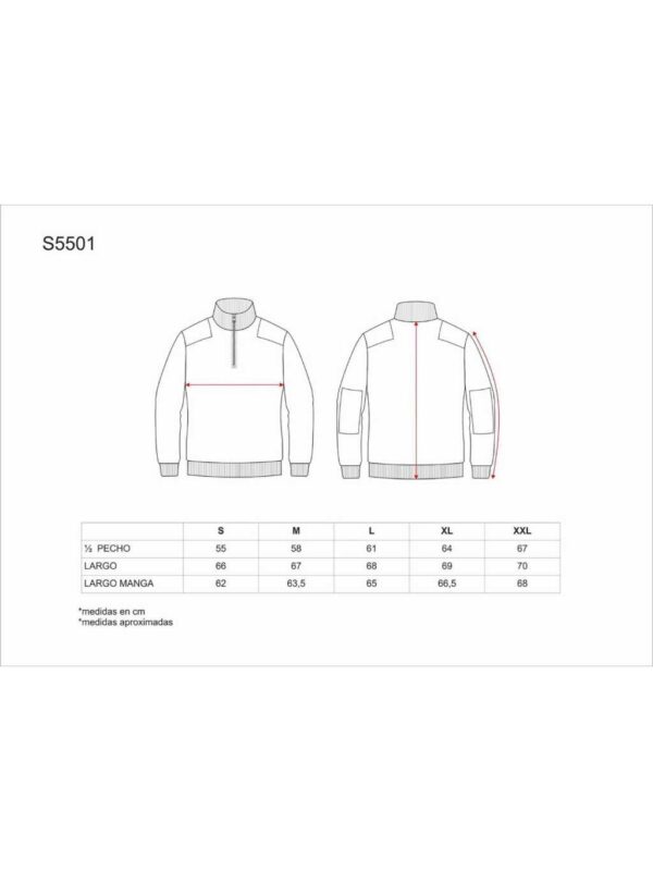 WorkTeam Jersey de Media Cremallera con Refuerzos en Hombros y Codos. Unisex