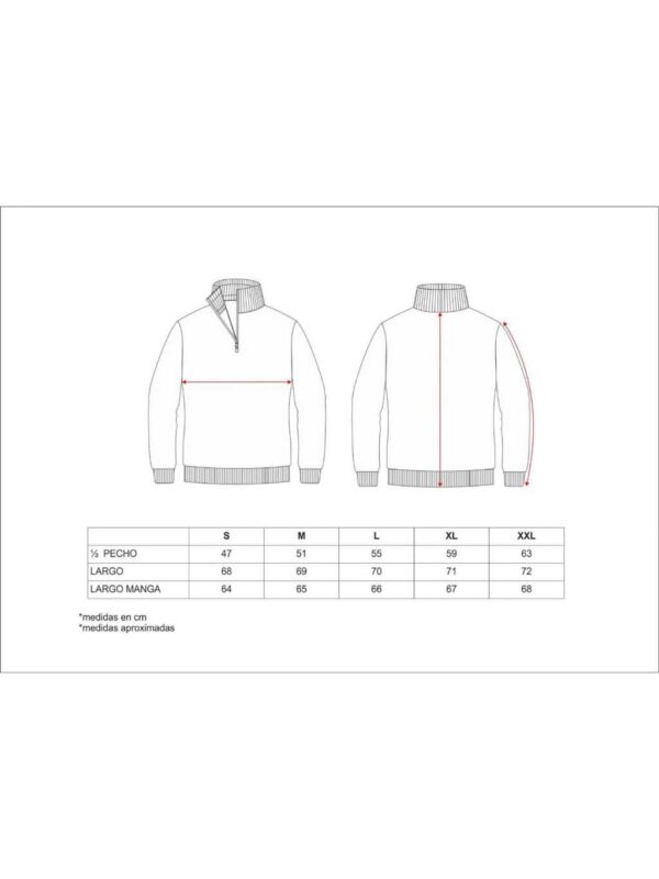 WorkTeam Jersey de Punto Fino. Cuello Alto con Cierre de Cremallera. Cintura y Puños Elásticos.