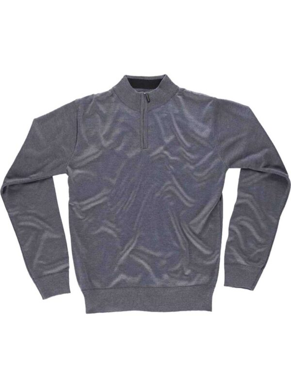 WorkTeam Jersey de Punto Fino. Cuello Alto con Cierre de Cremallera. Cintura y Puños Elásticos.