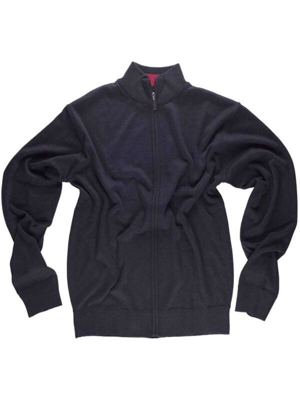 WorkTeam Chaqueta de Punto Fino con Cierre de Cremallera. Cuello Alto. Cintura y Puños Elásticos. - Imagen 2