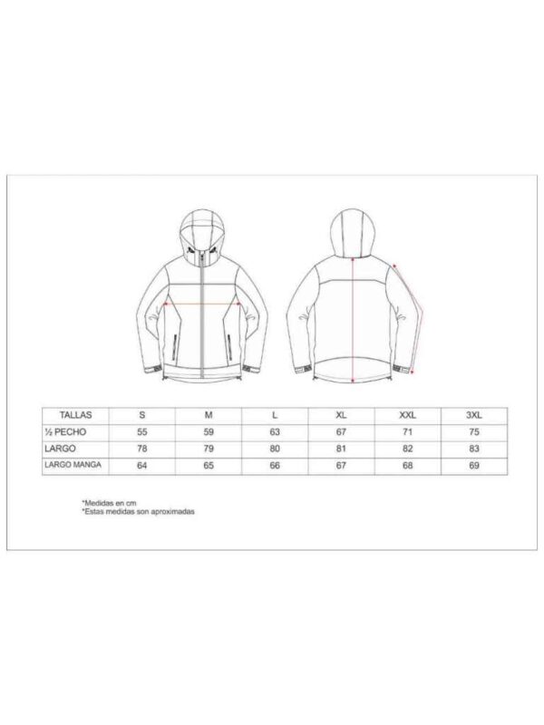 WorkTeam Chaqueta Caza y Pesca Impermeable combinada Tricolor. Cuello Alto y Capucha Desmontable con cordón elástico y Pieza Ajustable. Unisex - Imagen 5