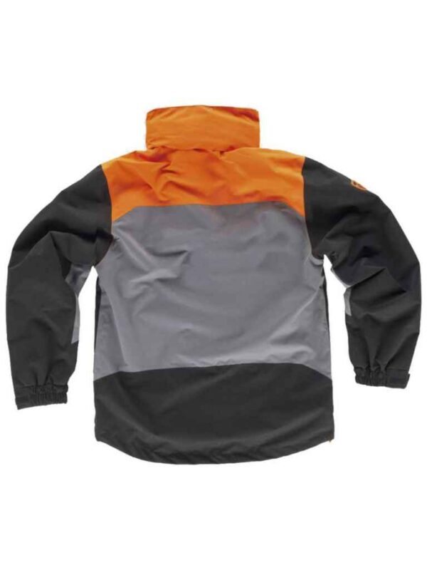 WorkTeam Chaqueta Caza y Pesca Impermeable combinada Tricolor. Cuello Alto y Capucha Desmontable con cordón elástico y Pieza Ajustable. Unisex - Imagen 4