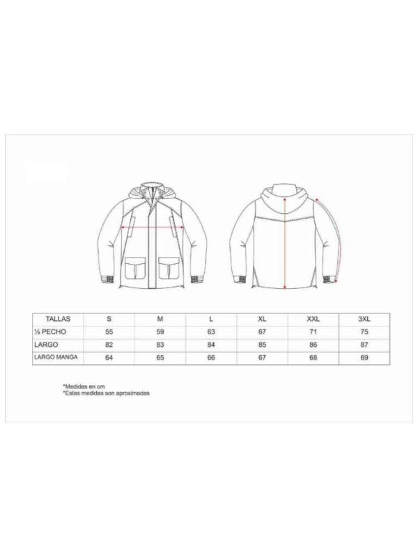 Work Team Parka Caza y Pesca combinada Acolchada, Impermeable y Costuras Termoselladas, con Capucha, con 2 Bolsos Laterales y 2 Bolsos en Pecho, Cazadora. - Imagen 3