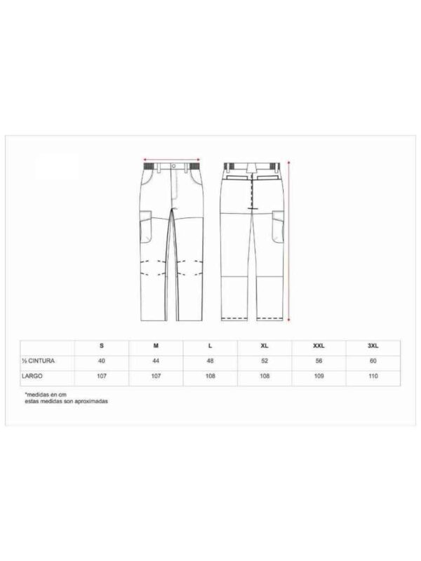 WorkTeam Pantalon Impermeable Caza Pesca Aire Libre etc. Costuras Termoselladas, con 2 Bolsos Laterales, 2 Traseros y 1 Bolso en Pernera. Hombre - Imagen 2