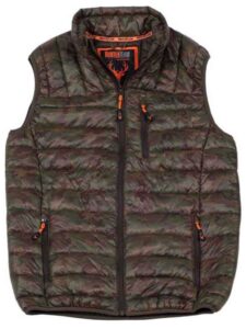 WorkTeam Chaleco Caza y Pesca Acolchado estampado Camuflaje, con 2 Bolsillos Laterales. Bolsa Transporte.