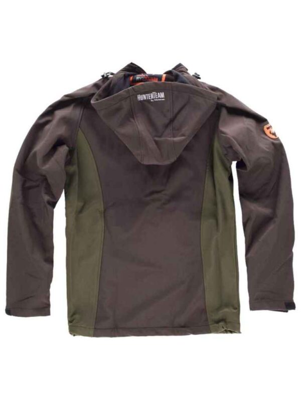 WorkTeam Cazadora Caza, Pesca, Tiempo Libre, etc, Softshell con 2 Bolsillos Laterales y un Bolsillo en Pecho, combinada, con Capucha. - Imagen 2