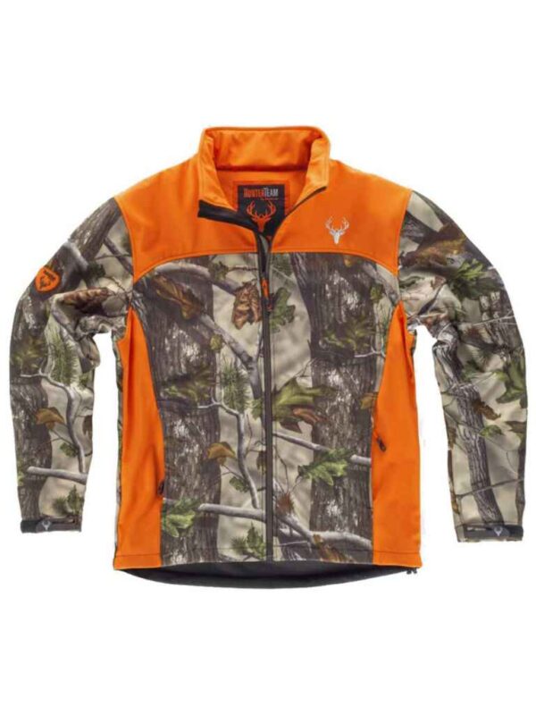 WorkTeam Chaqueta Caza y Pesca workshell Estampada con Motivos Vegetales, con canesús y costadillos a Contraste. Cuello Alto y cubrecosturas Interior Hombre - Imagen 3