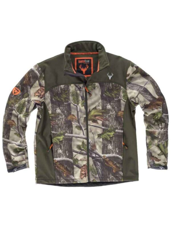 WorkTeam Chaqueta Caza y Pesca workshell Estampada con Motivos Vegetales, con canesús y costadillos a Contraste. Cuello Alto y cubrecosturas Interior Hombre - Imagen 4