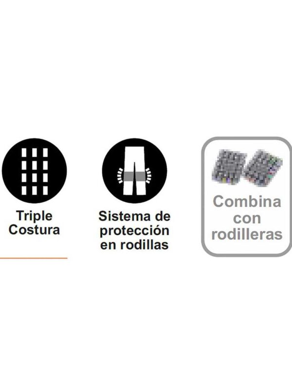 Workteam Pantalón Trabajo de Alta Visibilidad, Triple Costura, Tejido Grueso y Cintas Reflectantes. Hombre
