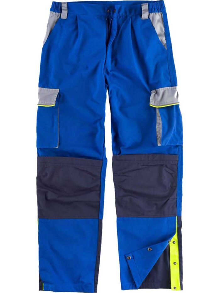 WorkTeam Pantalón linea 5, 3 colores. Cintura elástica, multibolsillos,bolso rodilleras, vivos reflectantes. Unisex