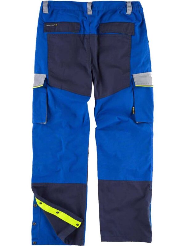 WorkTeam Pantalón linea 5, 3 colores. Cintura elástica, multibolsillos,bolso rodilleras, vivos reflectantes. Unisex