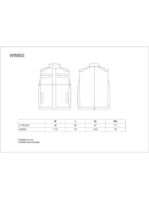 WorkTeam Chaleco Linea 5 Acolchado con Cierre Cremallera Combi 3 Colores, Vivos Reflectantes. Hombre