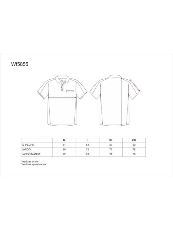 Work Team Polo Linea 5 Combinado en 3 Colores con Vivos Reflectantes. Hombre
