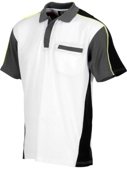 Work Team Polo Linea 5 Combinado en 3 Colores con Vivos Reflectantes. Hombre