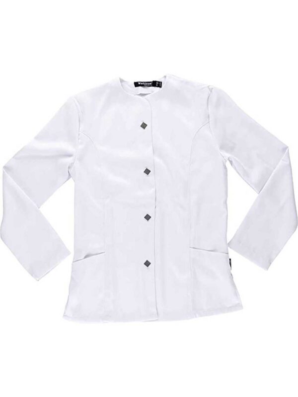 WorkTeam Casaca  manga larga, cierre central corchetes. Mujer
