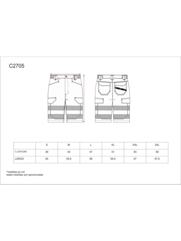 WorkTeam Pantalón Corto o Bermuda de ALTA VISIBILIDAD EN 20471, Multibolsillos, Combinado con Cintas Reflectantes Discontinuas y Cintas Decorativas, Trabajo. Unisex