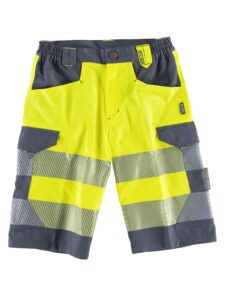 WorkTeam Pantalón Corto o Bermuda de ALTA VISIBILIDAD EN 20471, Multibolsillos, Combinado con Cintas Reflectantes Discontinuas y Cintas Decorativas, Trabajo. Unisex
