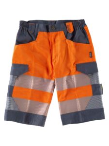 WorkTeam Pantalón Corto o Bermuda de ALTA VISIBILIDAD EN 20471, Multibolsillos, Combinado con Cintas Reflectantes Discontinuas y Cintas Decorativas, Trabajo. Unisex - Imagen 2
