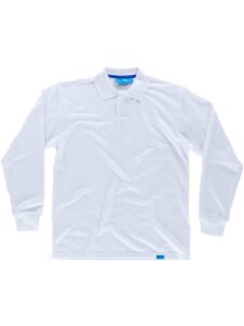 Workteam Polo Trabajo ANTIBACTERIANO de Manga Larga, cierre de Velcro, 100% algodón . Ideal Alimentación, Laboratorio, Sanidad, etc. Unisex - Imagen 2