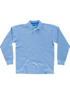 Workteam Polo Trabajo ANTIBACTERIANO de Manga Larga, cierre de Velcro, 100% algodón . Ideal Alimentación, Laboratorio, Sanidad, etc. Unisex