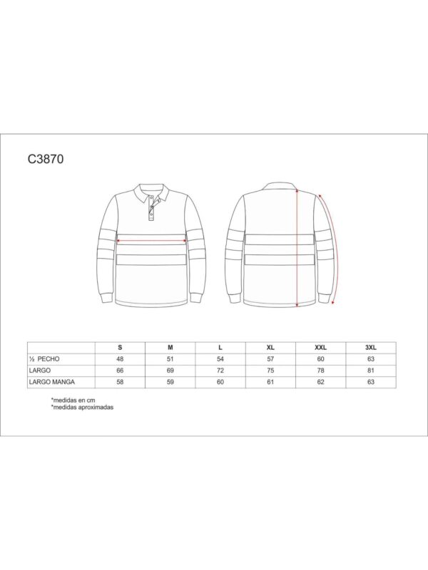WorkTeam Polo combinado ALTA VISIBILIDAD manga larga, cintas reflectantes torso y mangas. EN ISO 20471:2013 HOMBRE