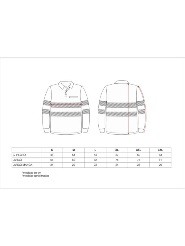 WorkTeam Polo Manga Larga perchado, Combinado Alta Visibilidad Cintas Reflectantes discontinuas EN ISO 20471