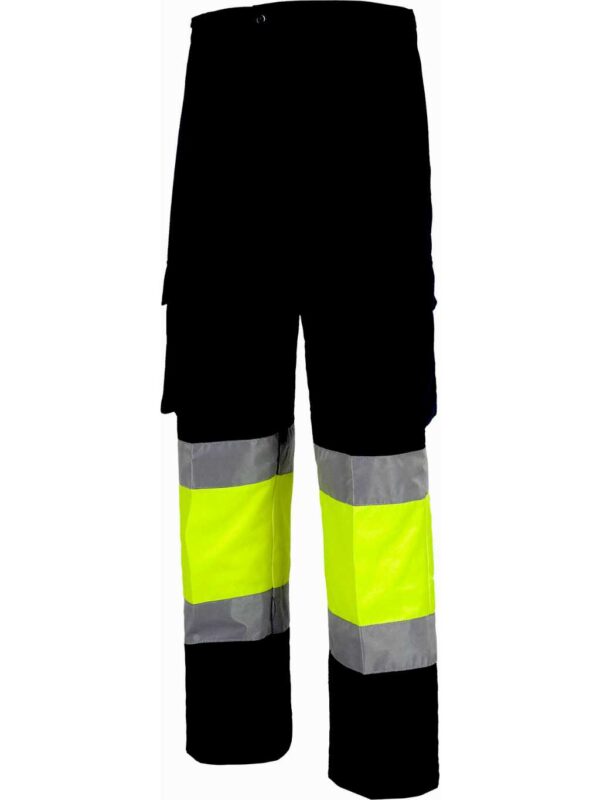 WorkTeam Pantalón Trabajo con 2 cintas de alta visibilidad y reflectante, refuerzos y multibolsillos. EN471. UNISEX - Imagen 2