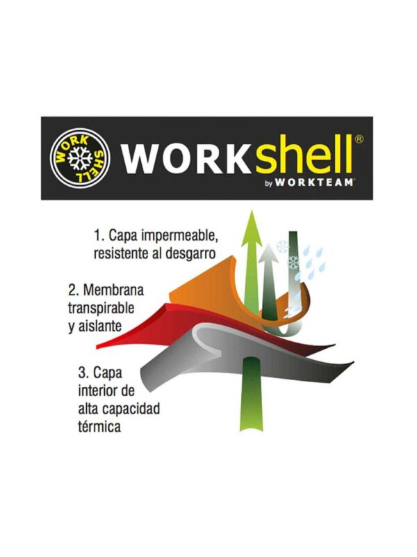 WorkTeam Chaqueta Softshell con Detalles Reflectantes, un Bolsillo en Pecho, Manga y Dos Laterales Hombre